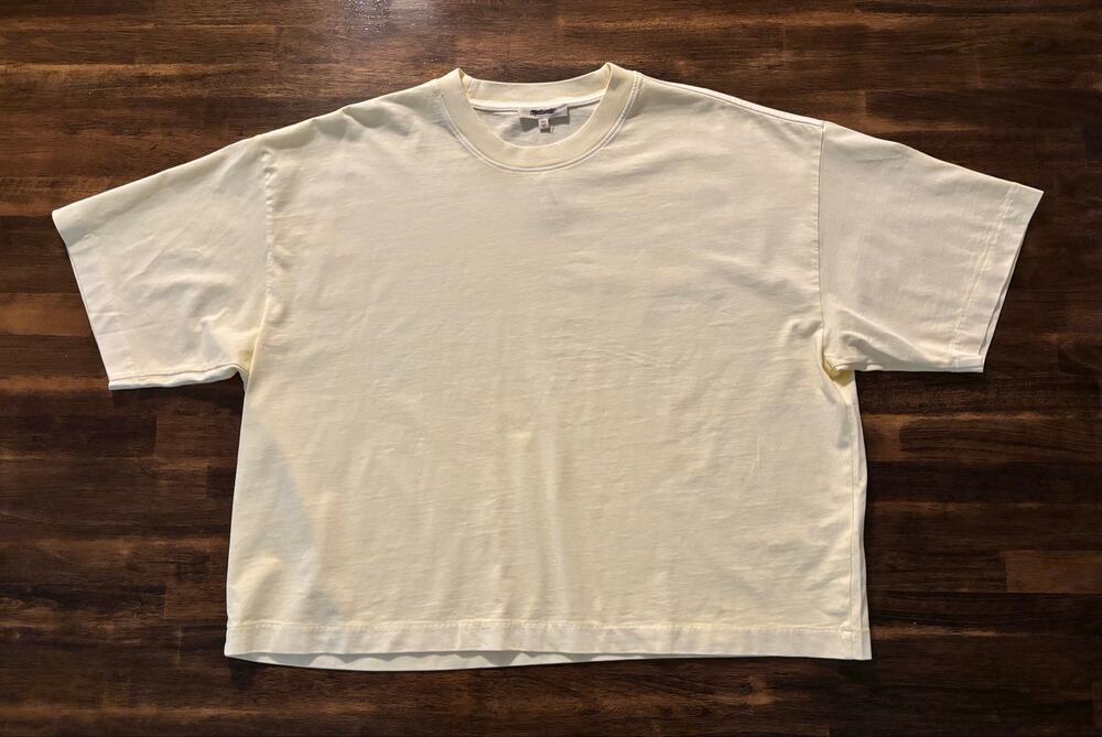 Madewell Women’s XL Boxy Crop Tee 100% Cotton Allday Jersey Oversized Relaxed - Picture 1 of 7